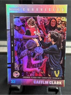 Caitlin Clark WNBA Panini Chronicles card silver hologram foil #59
